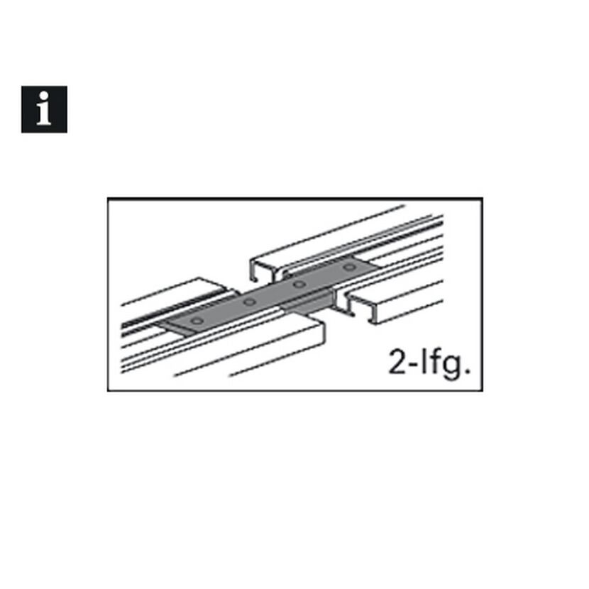Schienenverbinder für Vorhangschiene 2-läufig weiß