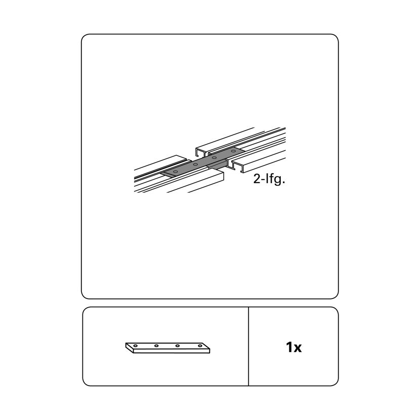 Schienenverbinder für Vorhangschiene 2-läufig weiß