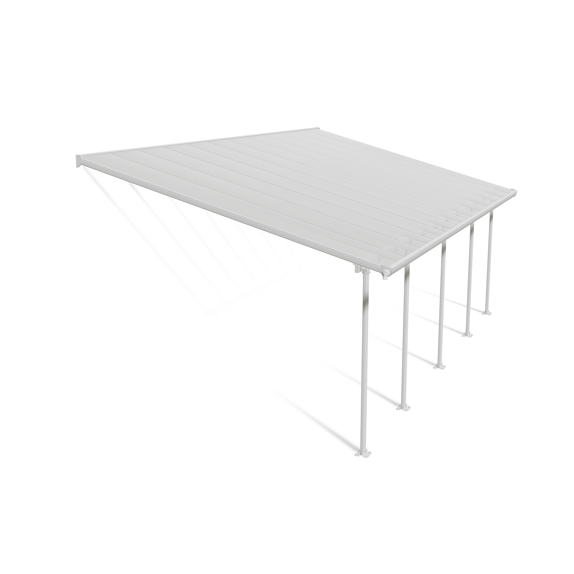 Terrassenüberdachung 'Feria' weiß 380 x 787 cm Polycarbonat transparent