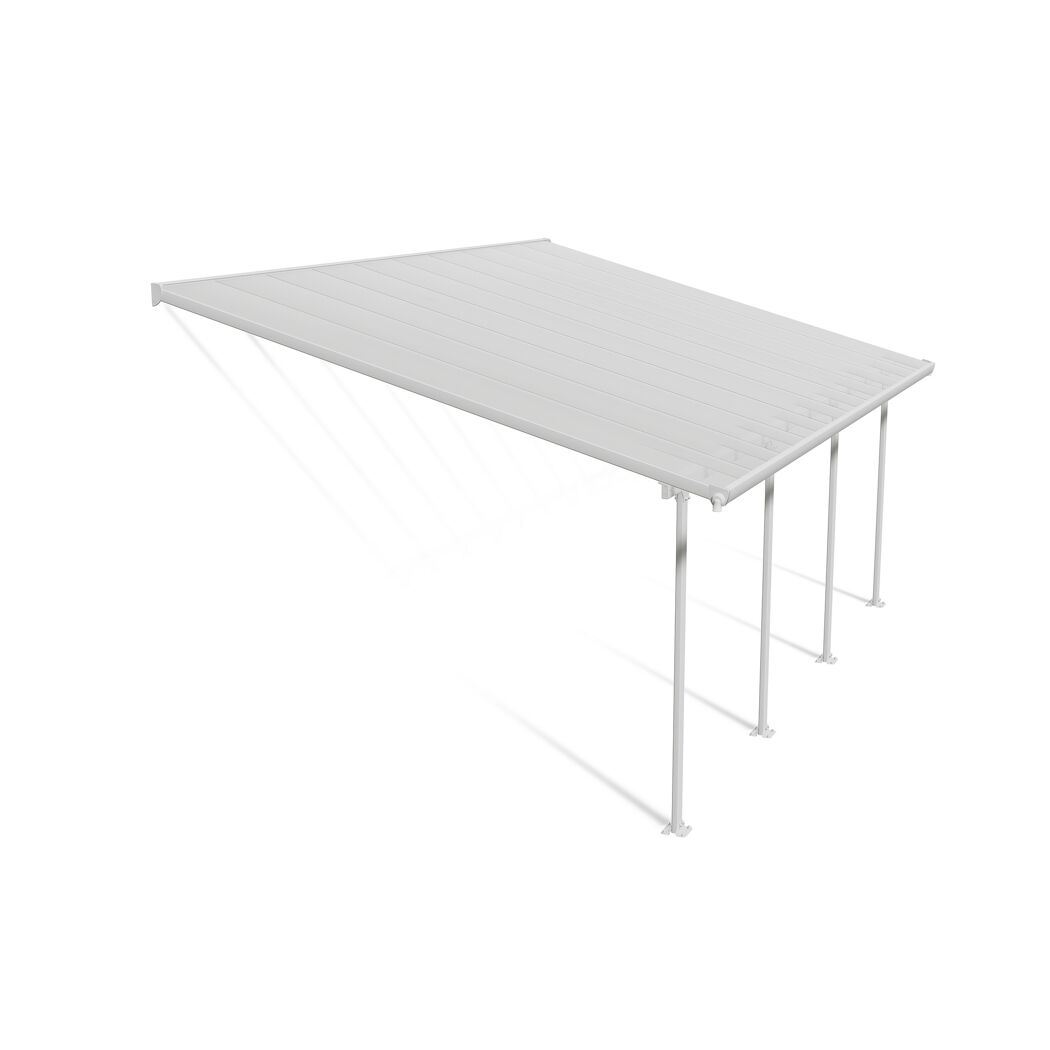 Terrassenüberdachung 'Feria' weiß 380 x 606 cm Polycarbonat transparent