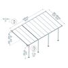 Terrassenüberdachung 'Feria' weiß 380 x 606 cm Polycarbonat transparent