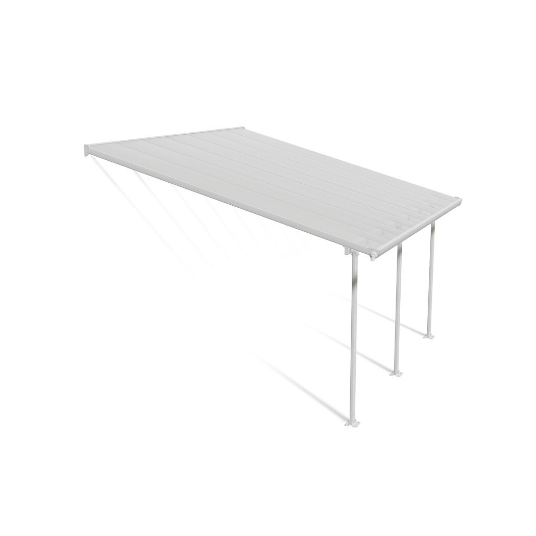 Terrassenüberdachung 'Feria' weiß 380 x 425 cm Polycarbonat transparent