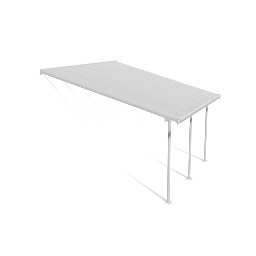 Terrassenüberdachung 'Feria' weiß 380 x 425 cm Polycarbonat transparent