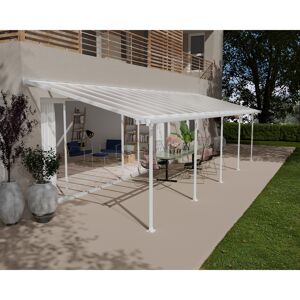 Terrassenüberdachung 'Feria' weiß 294 x 971 cm Polycarbonat transparent