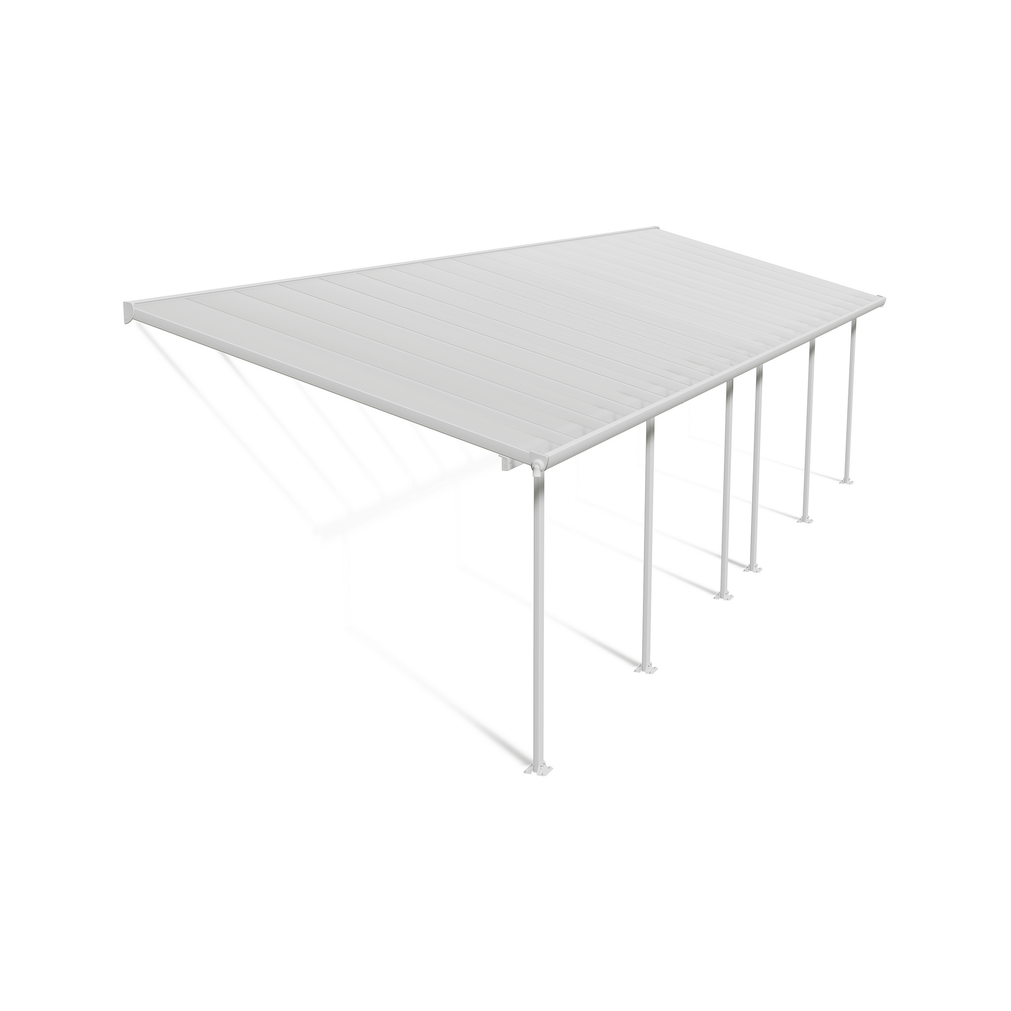 Terrassenüberdachung 'Feria' weiß 294 x 971 cm Polycarbonat transparent