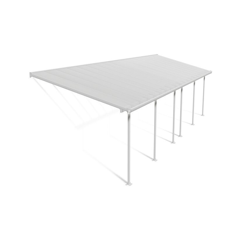 Terrassenüberdachung 'Feria' weiß 294 x 971 cm Polycarbonat transparent