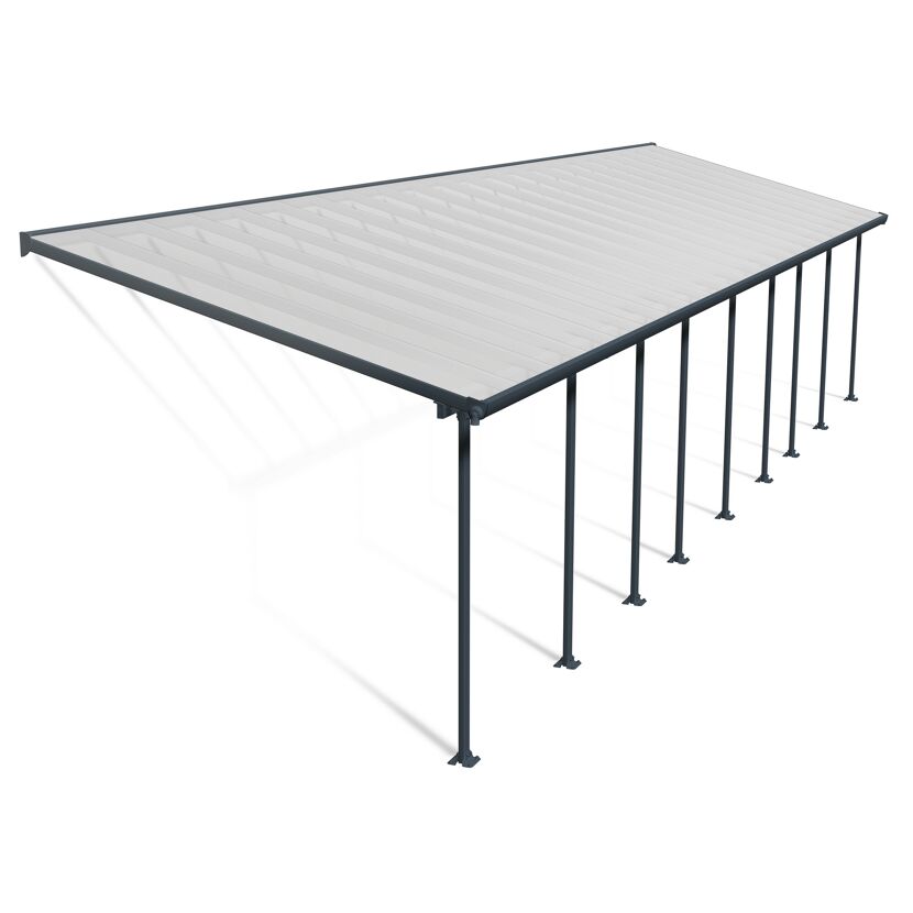 Terrassenüberdachung' Feria' anthrazit 294 x 1276 cm Polycarbonat transparent