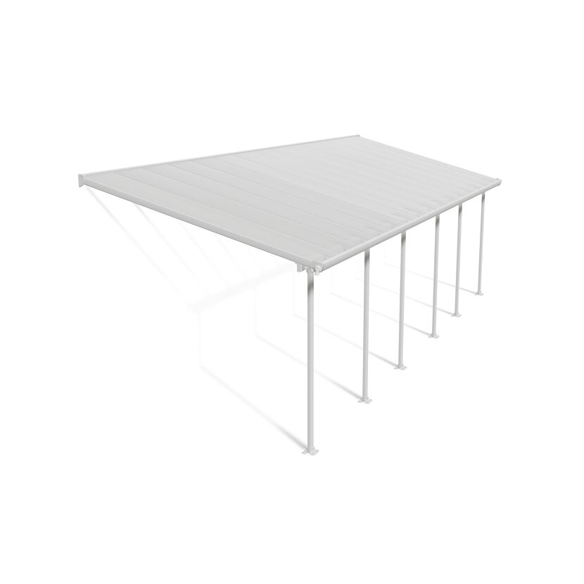 Terrassenüberdachung 'Feria' weiß 294 x 915 cm Polycarbonat transparent