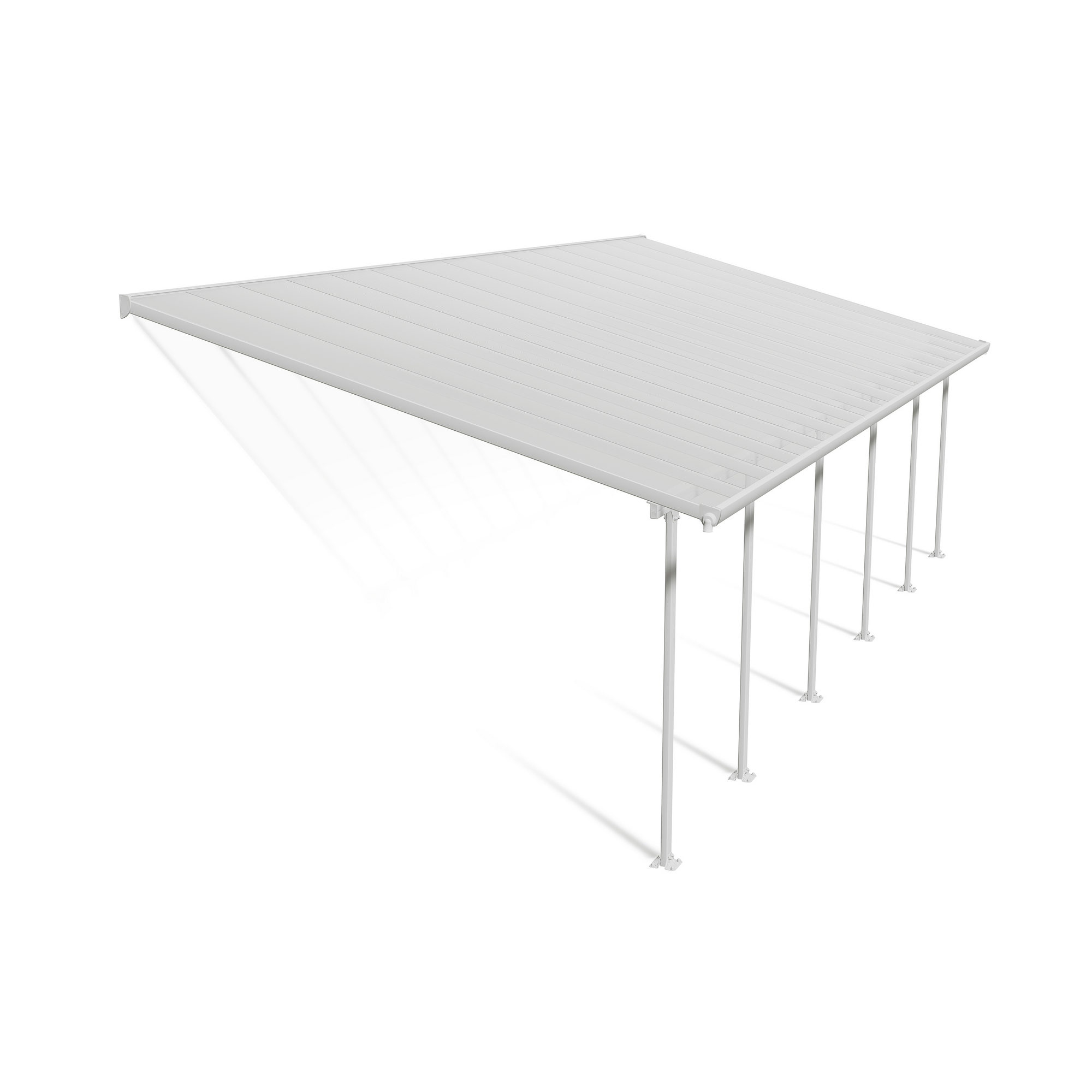 Terrassenüberdachung 'Feria' weiß 380 x 1031 cm Polycarbonat transparent