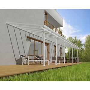 Terrassenüberdachung 'Feria' weiß 294 x 1276 cm Polycarbonat transparent