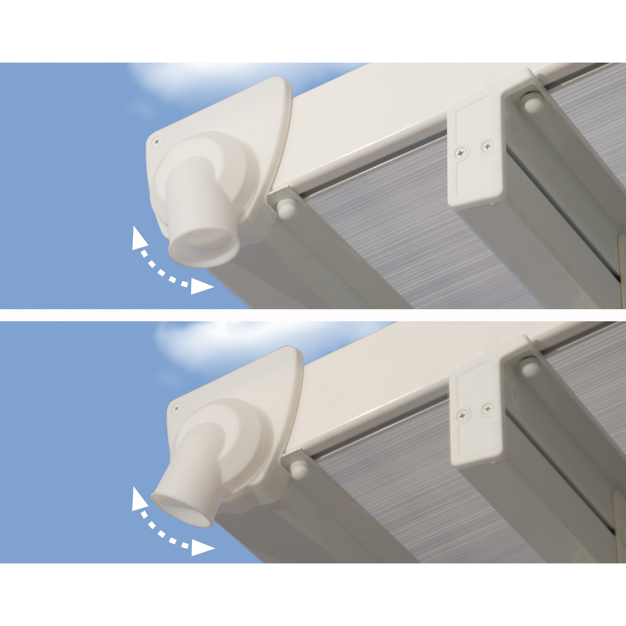 Terrassenüberdachung 'Feria' weiß 294 x 1276 cm Polycarbonat transparent