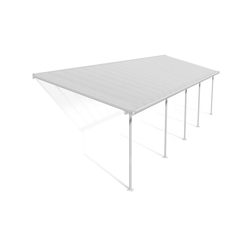Terrassenüberdachung 'Feria' weiß 294 x 1035 cm Polycarbonat transparent