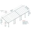 Terrassenüberdachung 'Feria' weiß 294 x 1035 cm Polycarbonat transparent
