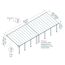 Terrassenüberdachung 'Feria' weiß 380 x 1212 cm Polycarbonat transparent