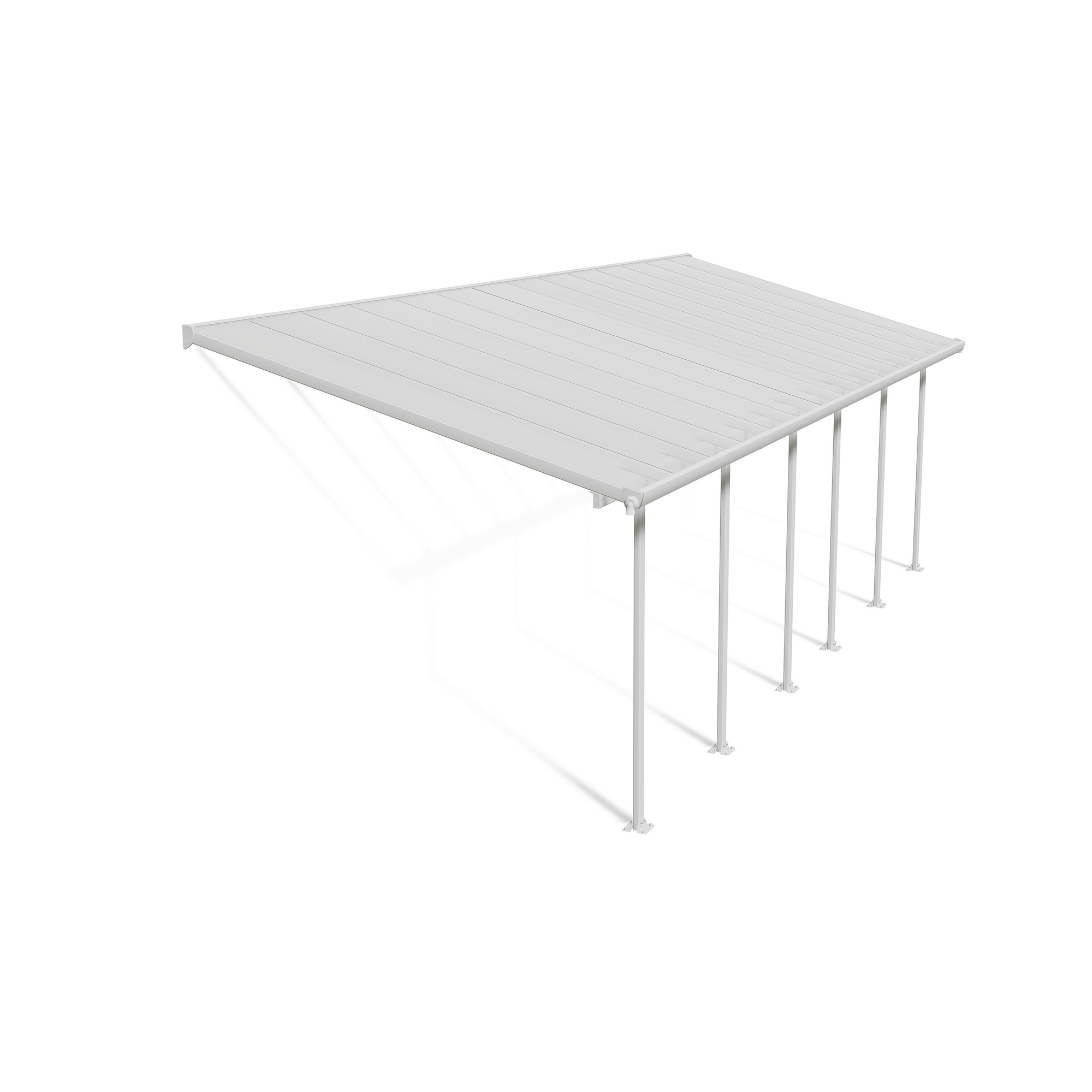 Terrassenüberdachung 'Feria' weiß 294 x 851 cm Polycarbonat transparent