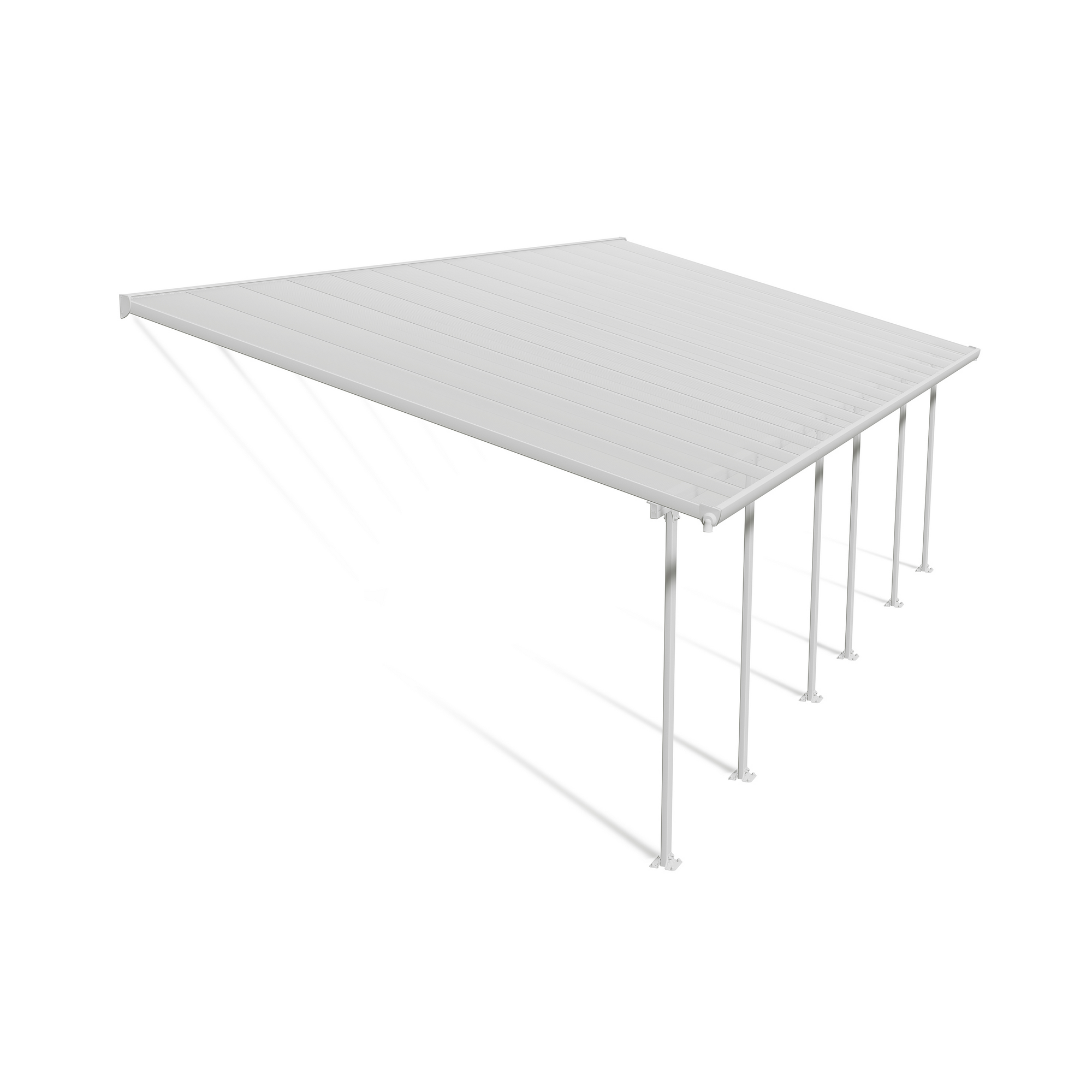 Terrassenüberdachung 'Feria' weiß 380 x 850 cm Polycarbonat transparent