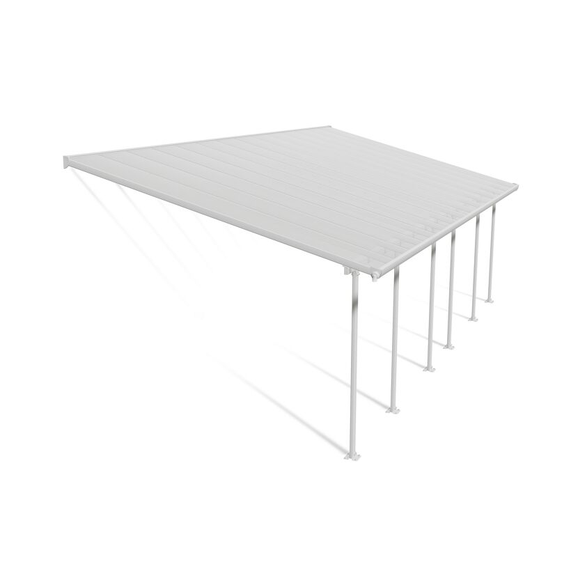 Terrassenüberdachung 'Feria' weiß 380 x 850 cm Polycarbonat transparent
