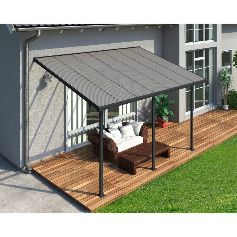 Terrassenüberdachung' Feria' anthrazit 294 x 425 cm Polycarbonat transparent