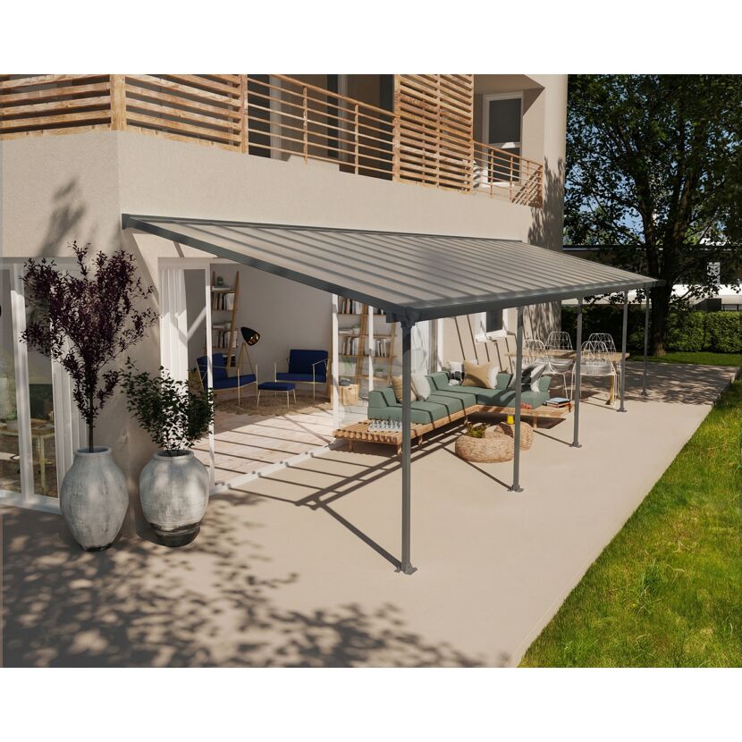 Terrassenüberdachung' Feria' anthrazit 294 x 1035 cm Polycarbonat transparent