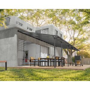 Terrassenüberdachung 'Feria' anthrazit 380 x 1031 cm Polycarbonat transparent