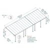 Terrassenüberdachung 'Feria' anthrazit 380 x 1031 cm Polycarbonat transparent