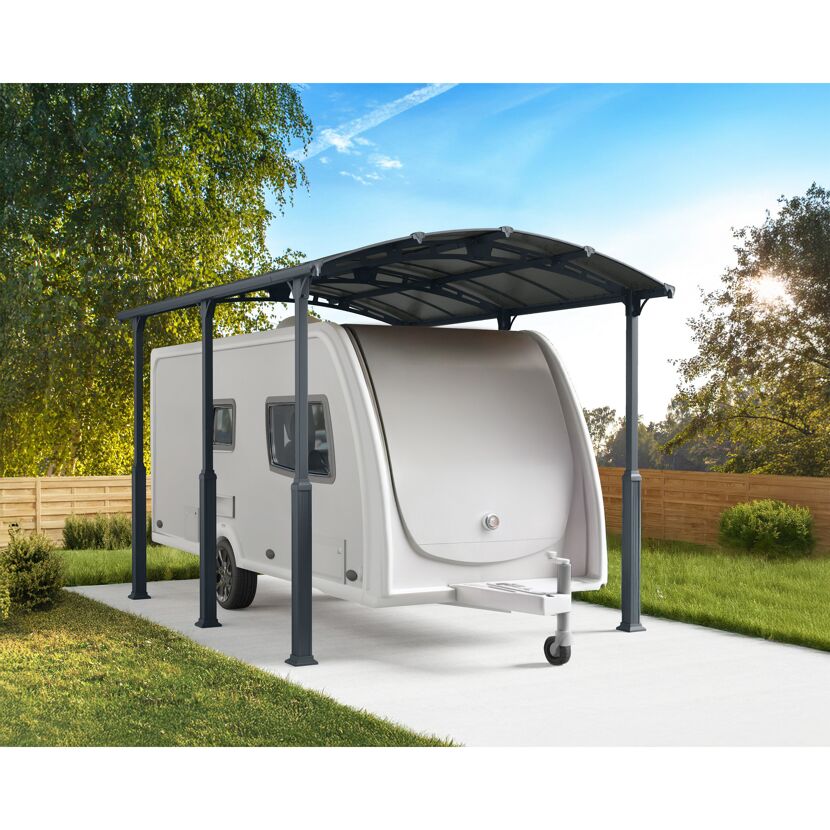 Caravan-Carport 'Alpine' anthrazit 359 x 507 cm Polycarbonat grau