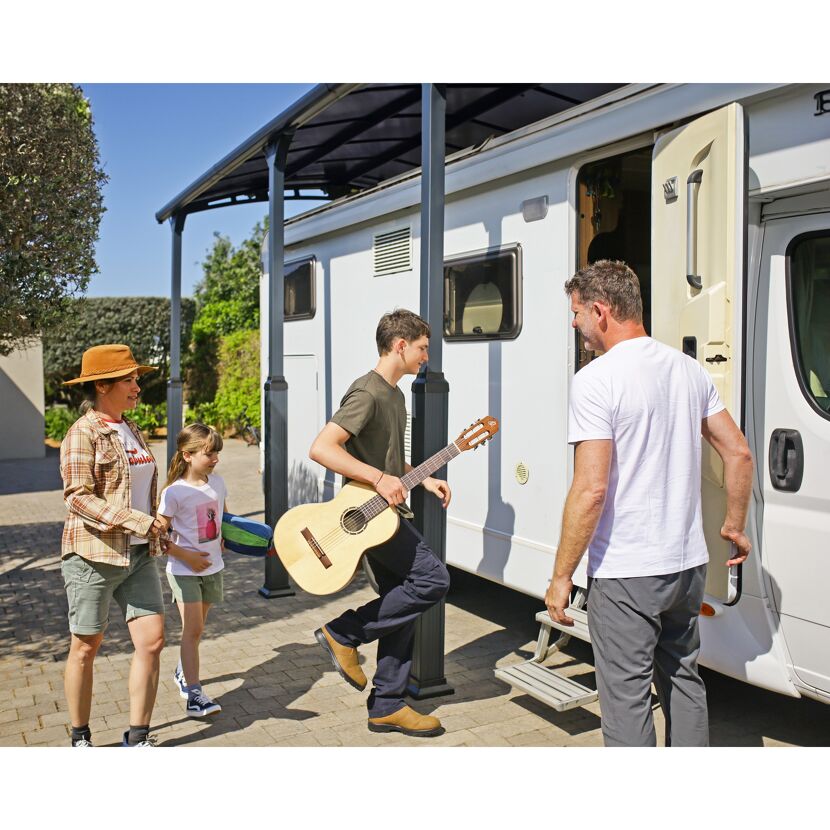 Caravan-Carport 'Alpine' anthrazit 359 x 507 cm Polycarbonat grau