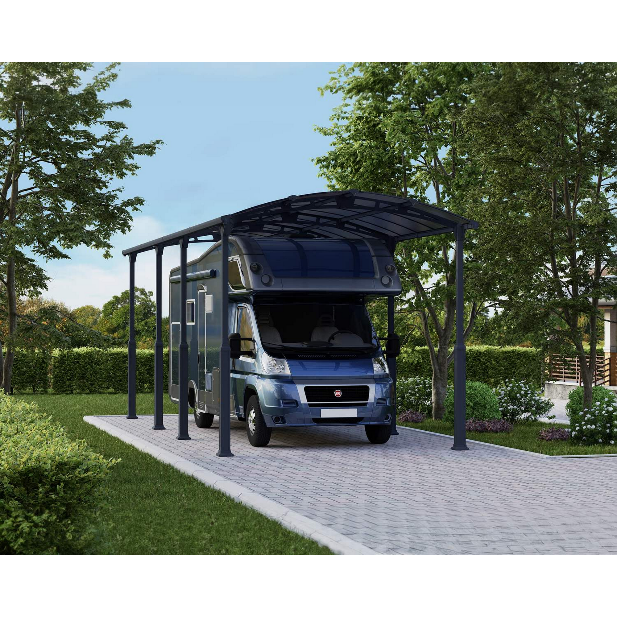 Caravan-Carport 'Alpine' anthrazit 359 x 863 cm Polycarbonat grau