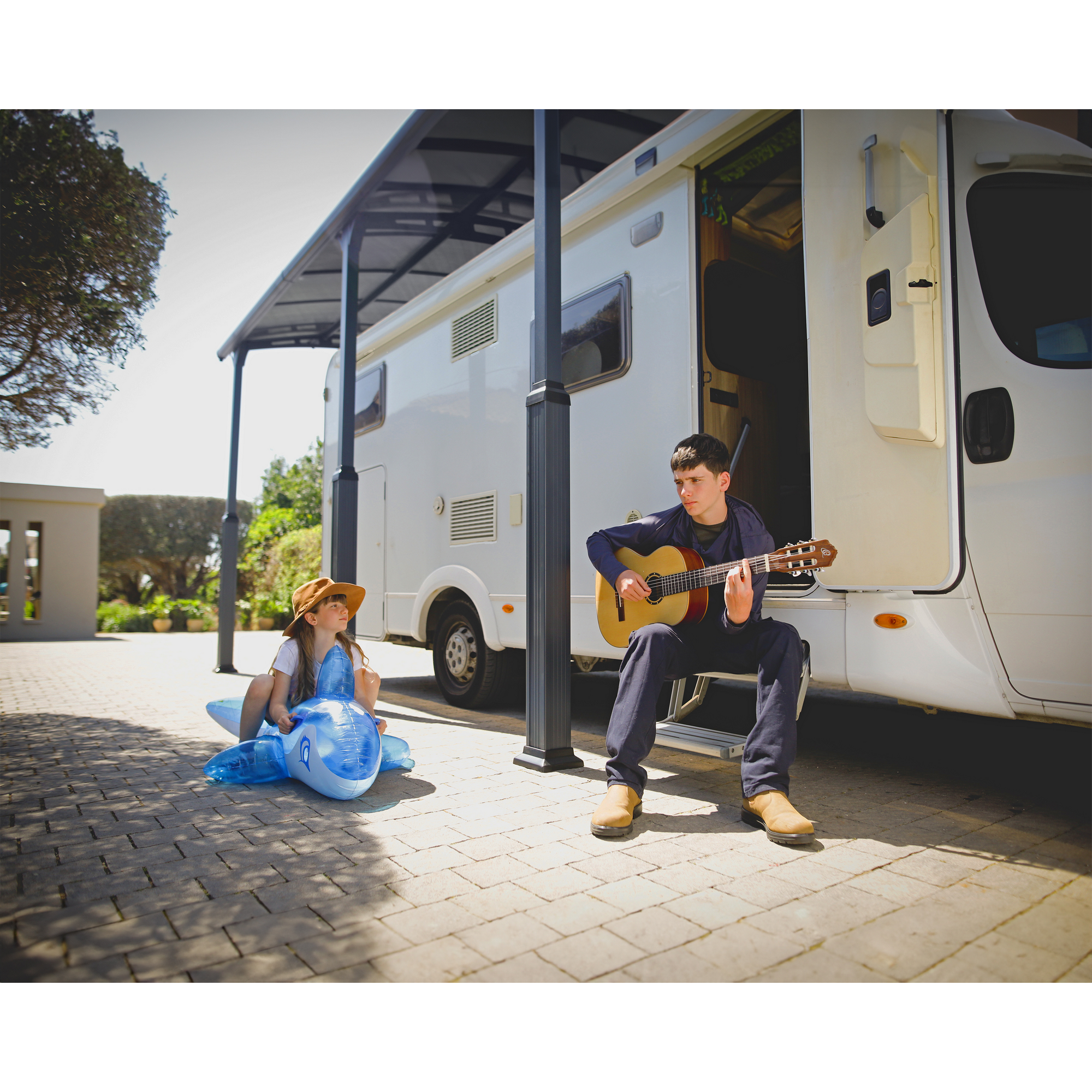 Caravan-Carport 'Alpine' anthrazit 359 x 863 cm Polycarbonat grau