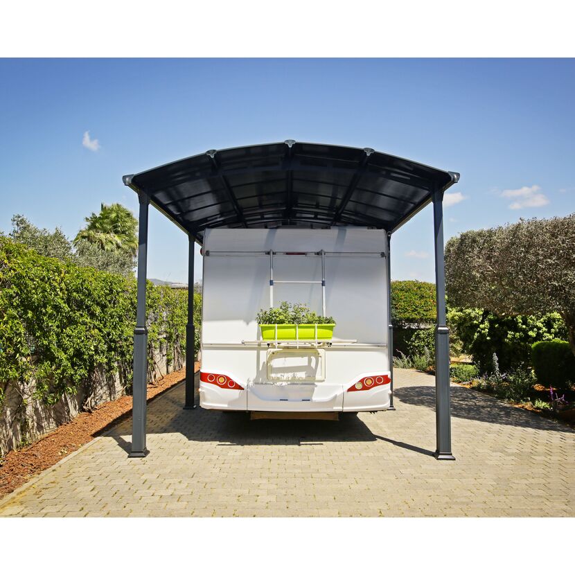 Caravan-Carport 'Alpine' anthrazit 359 x 435 cm Polycarbonat grau