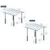 Caravan-Carport 'Alpine' anthrazit 359 x 435 cm Polycarbonat grau