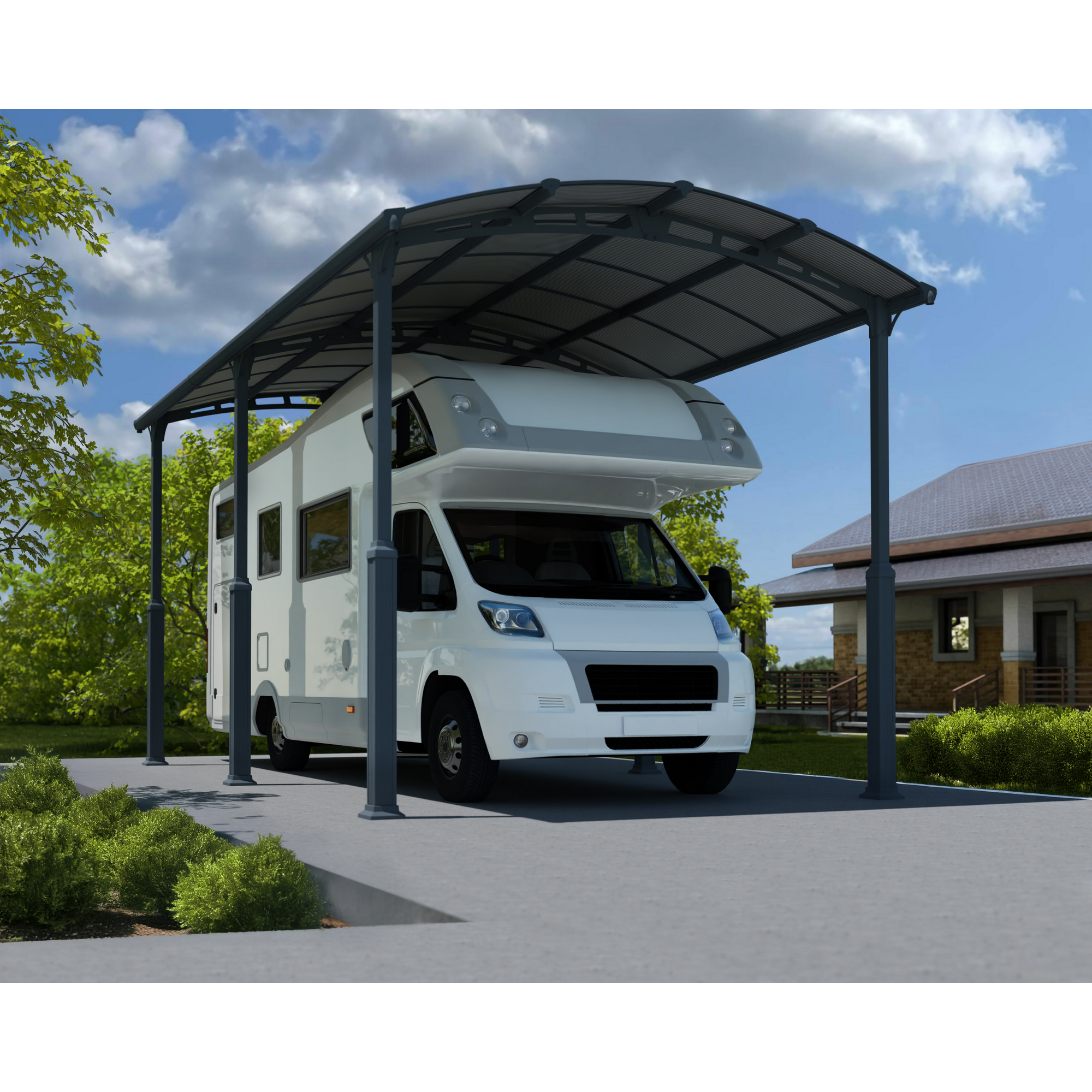 Caravan-Carport 'Alpine' anthrazit 359 x 649 cm Polycarbonat grau