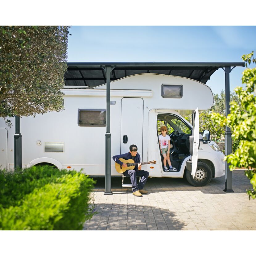Caravan-Carport 'Alpine' anthrazit 359 x 649 cm Polycarbonat grau