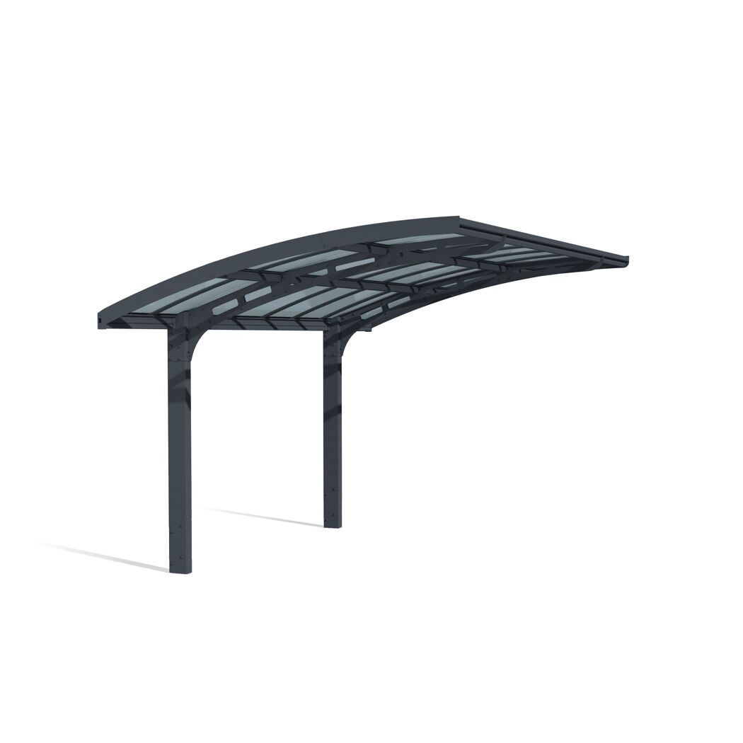 Einzelcarport 'Arizona Breeze' anthrazit 289 x 495 cm Polycarbonat grau