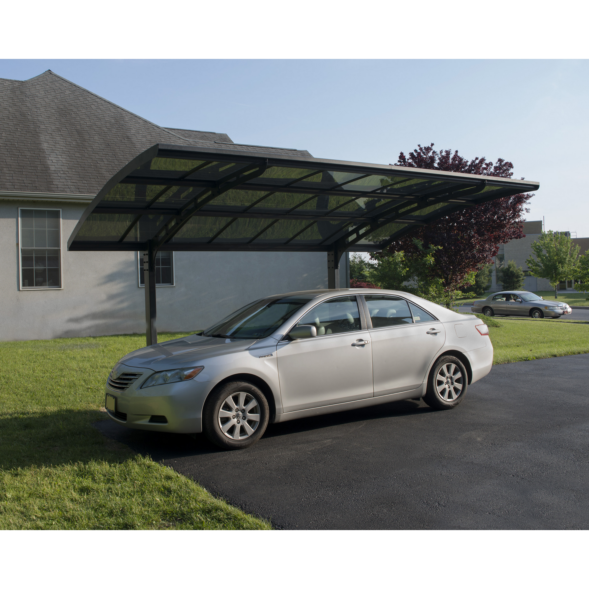 Einzelcarport 'Arizona Breeze' anthrazit 289 x 495 cm Polycarbonat grau