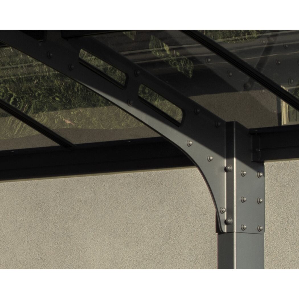 Einzelcarport 'Arizona Breeze' anthrazit 289 x 495 cm Polycarbonat grau