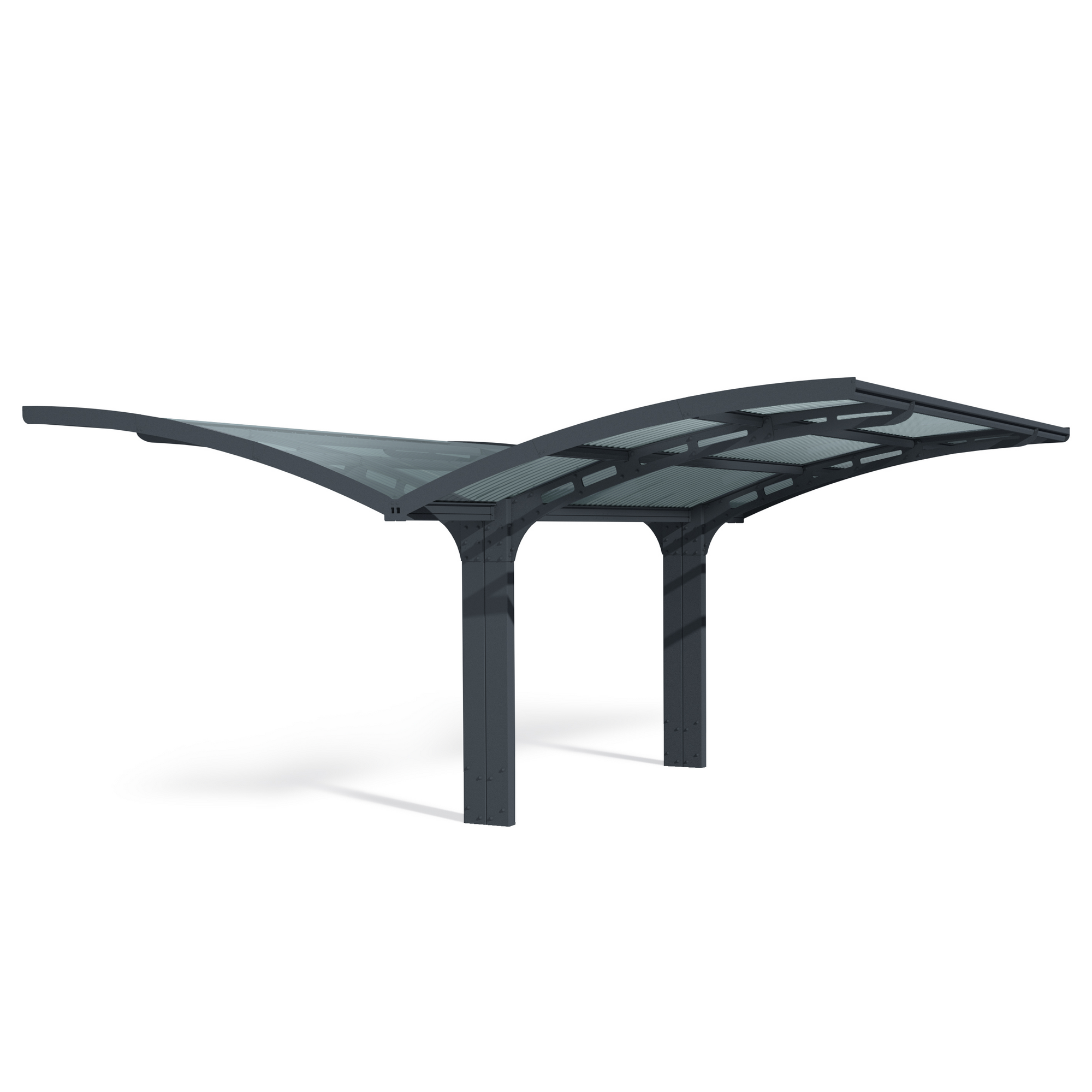 Doppelcarport 'Arizona Wave'  578 x 495 cm Polycarbonat grau