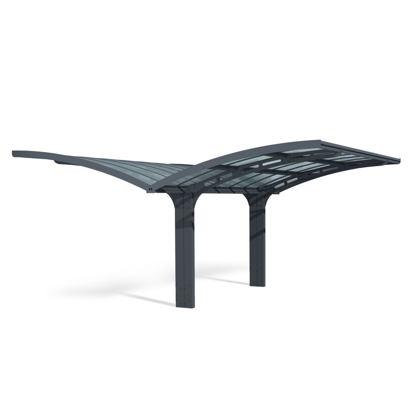 Doppelcarport 'Arizona Breeze' anthrazit 578 x 495 Polycarbonat grau