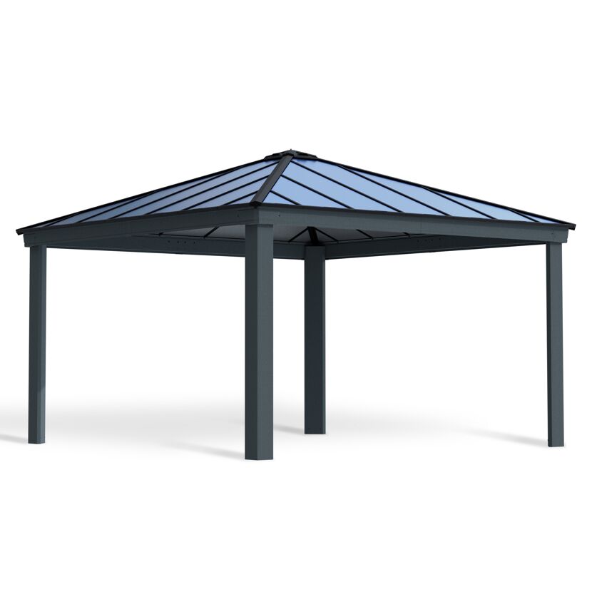 Einzelcarport 'Colorado' anthrazit 422 x 422 cm Polycarbonat grau