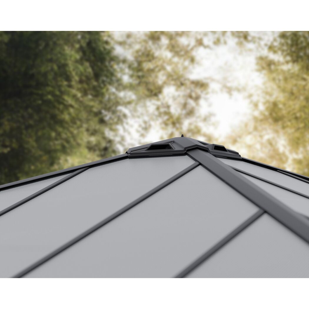 Einzelcarport 'Colorado' anthrazit 422 x 422 cm Polycarbonat grau