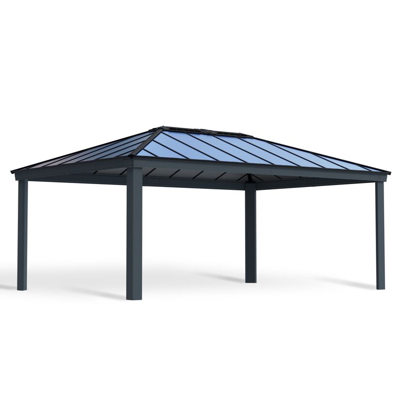 Einzelcarport 'Colorado' anthrazit 422 x 607 cm Polycarbonat grau