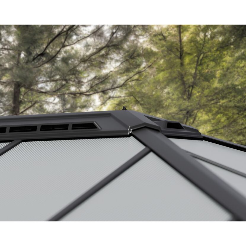 Einzelcarport 'Colorado' anthrazit 422 x 607 cm Polycarbonat grau
