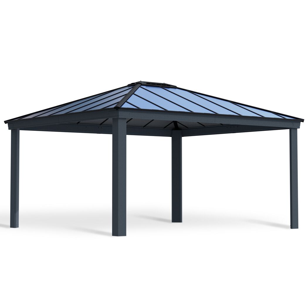 Einzelcarport 'Colorado' anthrazit 422 x 483 cm Polycarbonat grau