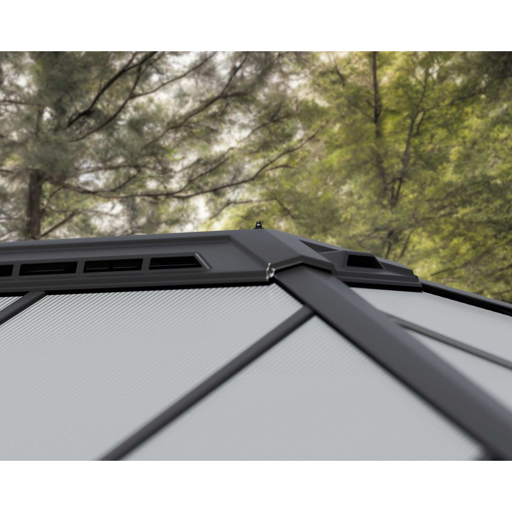 Einzelcarport 'Colorado' anthrazit 422 x 483 cm Polycarbonat grau