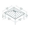 Einzelcarport 'Colorado' anthrazit 422 x 483 cm Polycarbonat grau