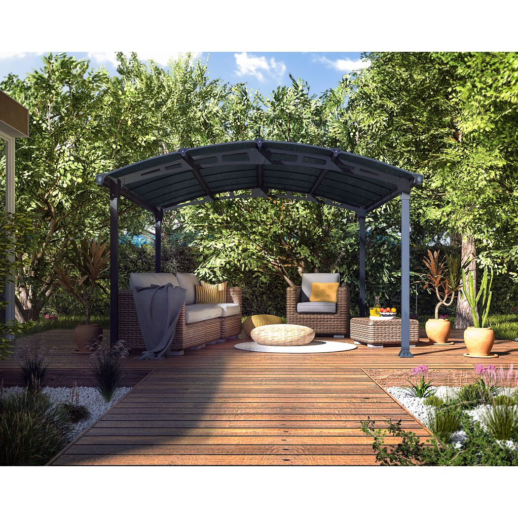 Pavillon 'Tucson' anthrazit 359 x 435 cm Polycarbonat grau