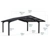 Doppelcarport 'Sydney Apex' schwarz 572 x 586 cm Polycarbonat grau