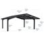 Doppelcarport 'Sydney Apex' schwarz 572 x 586 cm Polycarbonat grau