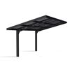 Einzelcarport 'Sydney Wave' schwarz 286 x 587 cm Polycarbonat grau
