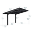 Einzelcarport 'Sydney Wave' schwarz 286 x 587 cm Polycarbonat grau